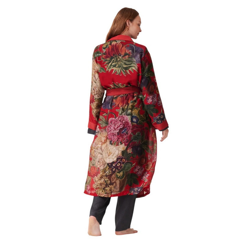 One Hundred Stars Dressing Gown Primula Berry on model rear