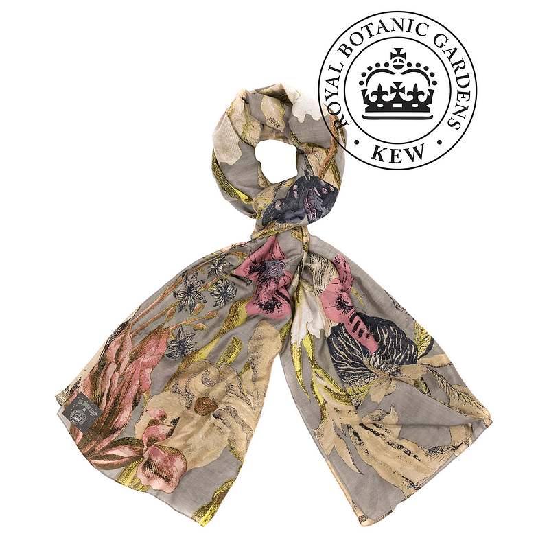 One Hundred Stars Kew Iris Scarf Grey SCAIRIGRY main
