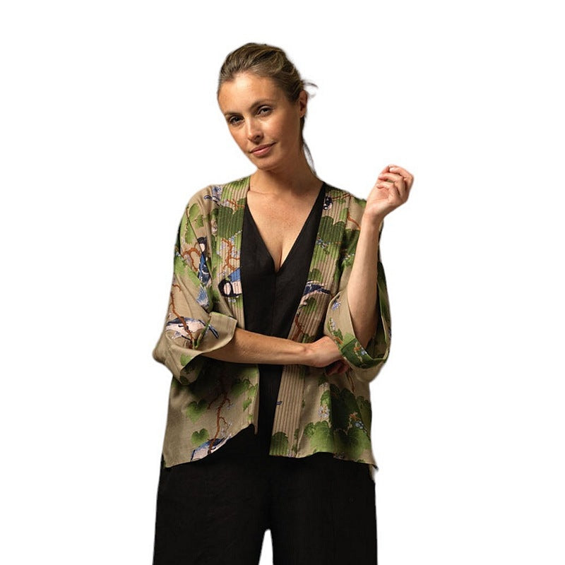 One Hundred Stars Kimono Acer Stone KIMACRSTO on model front