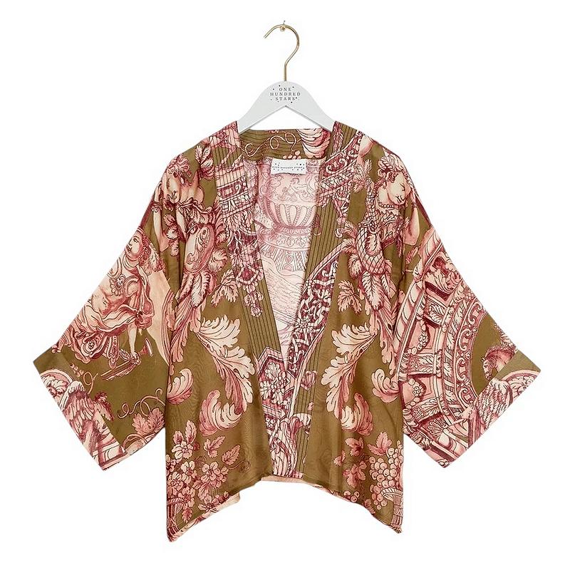 One Hundred Stars Kimono Angels Olive on hanger