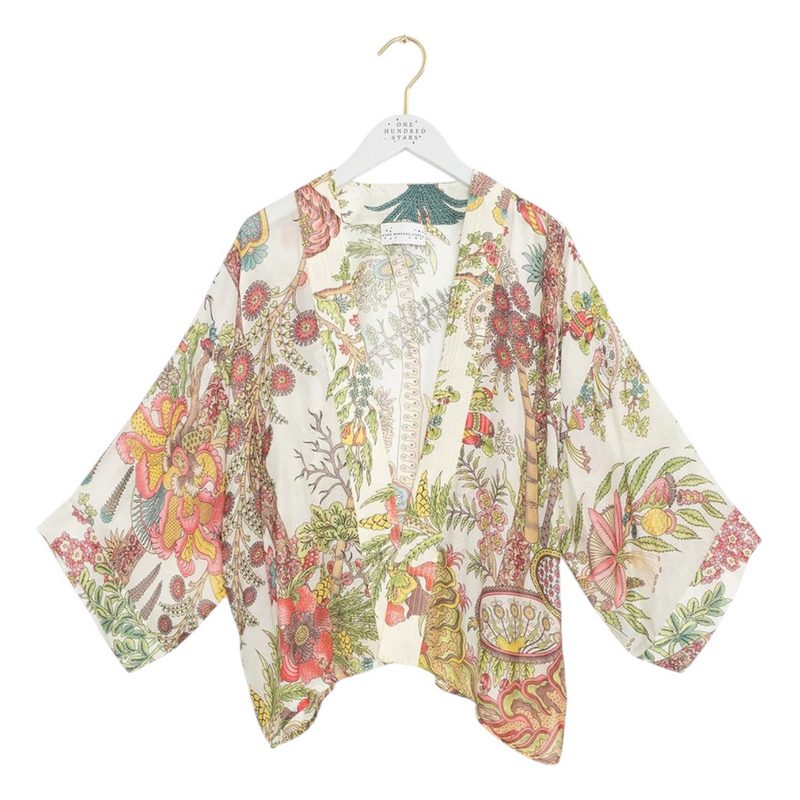 One Hundred Stars Kimono Boho Garden Ecru on hanger