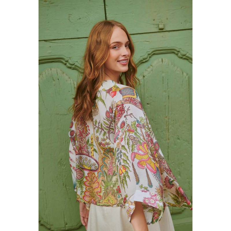 One Hundred Stars Kimono Boho Garden Ecru on model lifestyle side