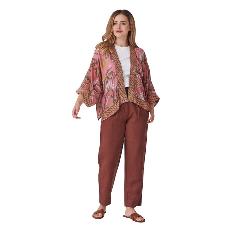 One Hundred Stars Kimono Giant Kantha Dusk on model main