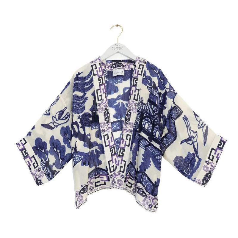 One Hundred Stars Kimono Giant Willow Blue KIMGIWBLU front