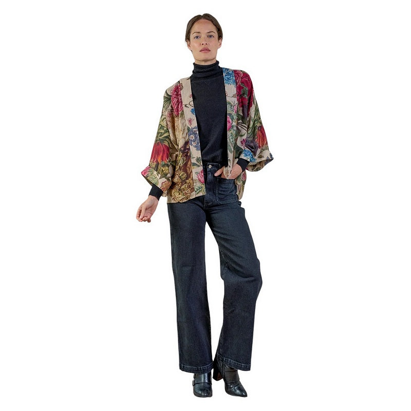 One Hundred Stars Kimono Primula Stone on model full-length 1