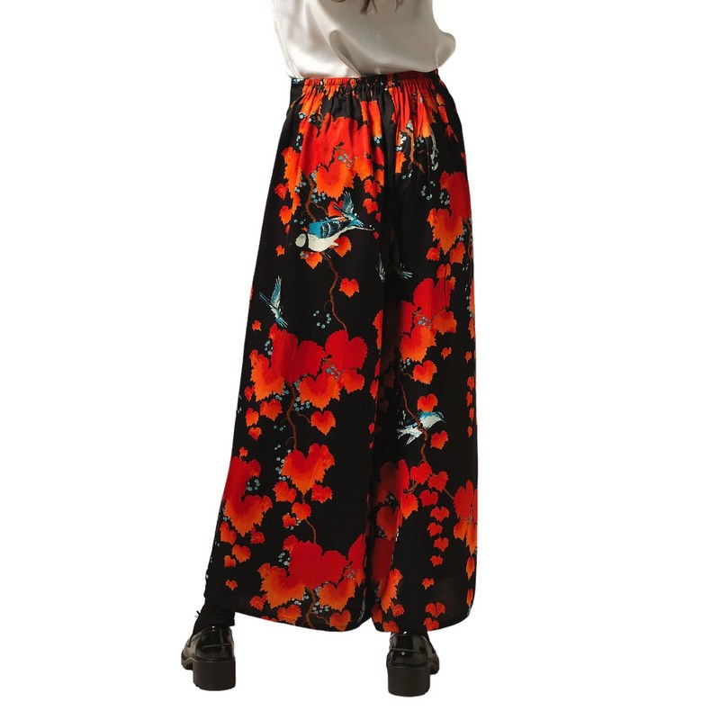 One Hundred Stars Palazzo Pants Acer Black PPAACRBLK on model back