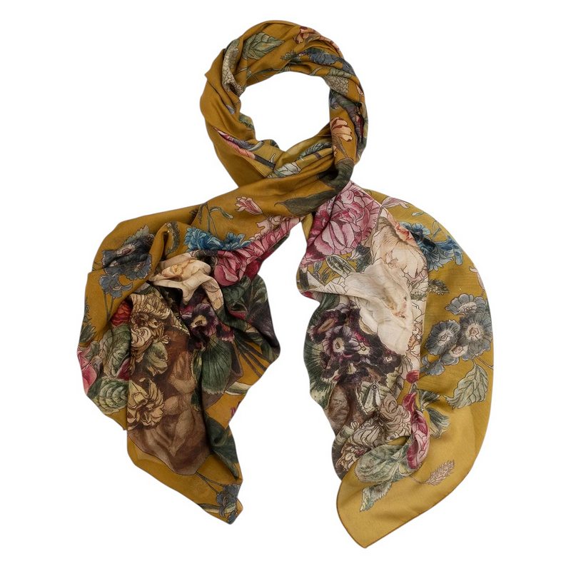 One Hundred Stars Primula Scarf Gold looped