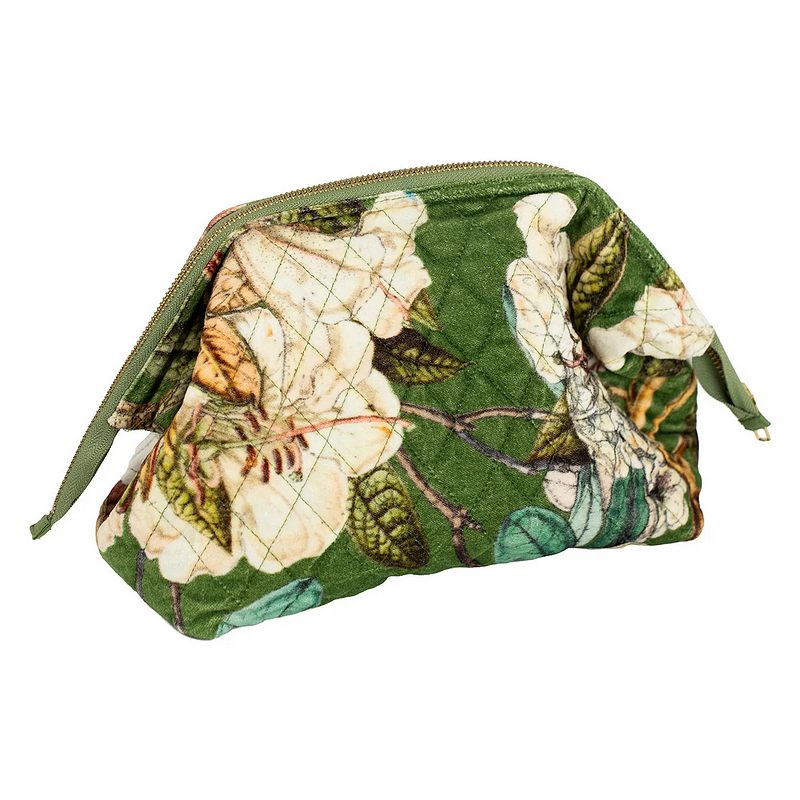 One Hundred Stars Rhodeleia Velvet Pouch Green main