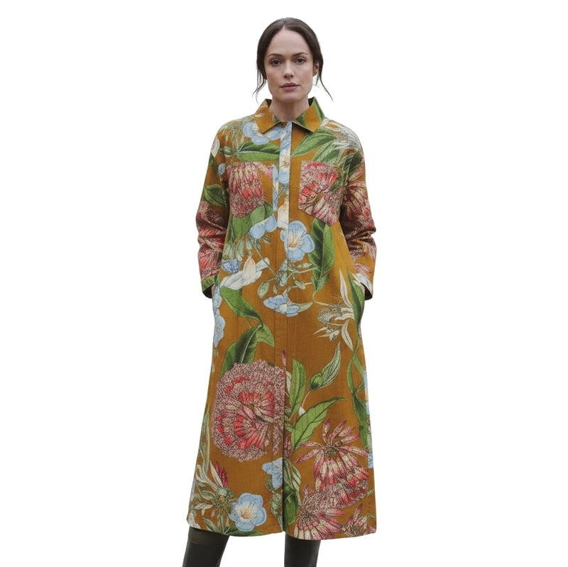 One Hundred Stars Rhodoleia Pocket Dress Gold on model front