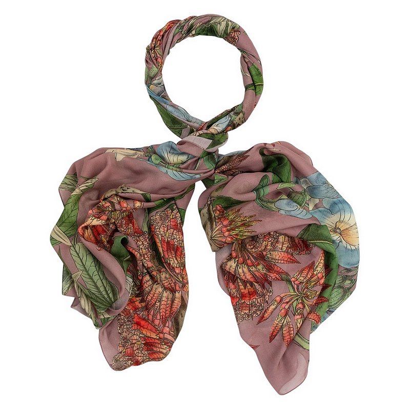 One Hundred Stars Rhodoleia Scarf Pink looped