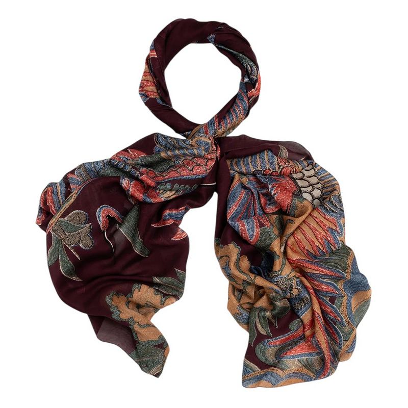 One Hundred Stars Scarf Crane Plum looped