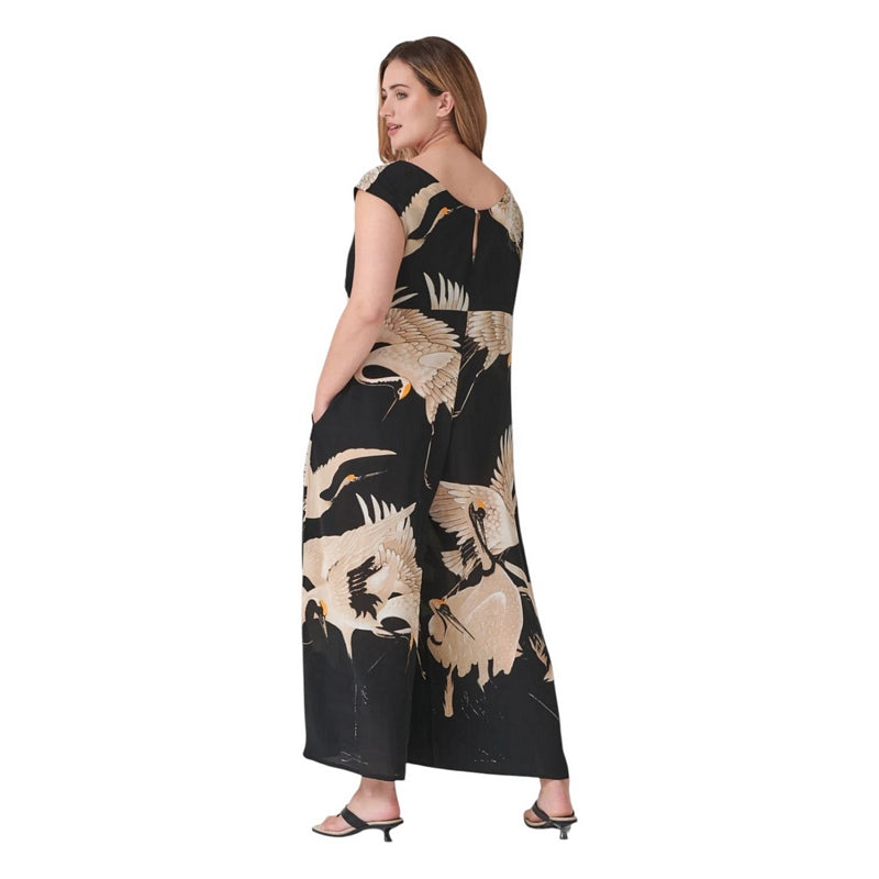 One Hundred Stars Stork Black Jumpsuit on model rear