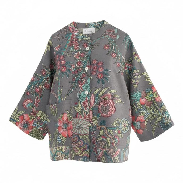 One Hundred Stars Summer Jacket Boho Garden Grey front
