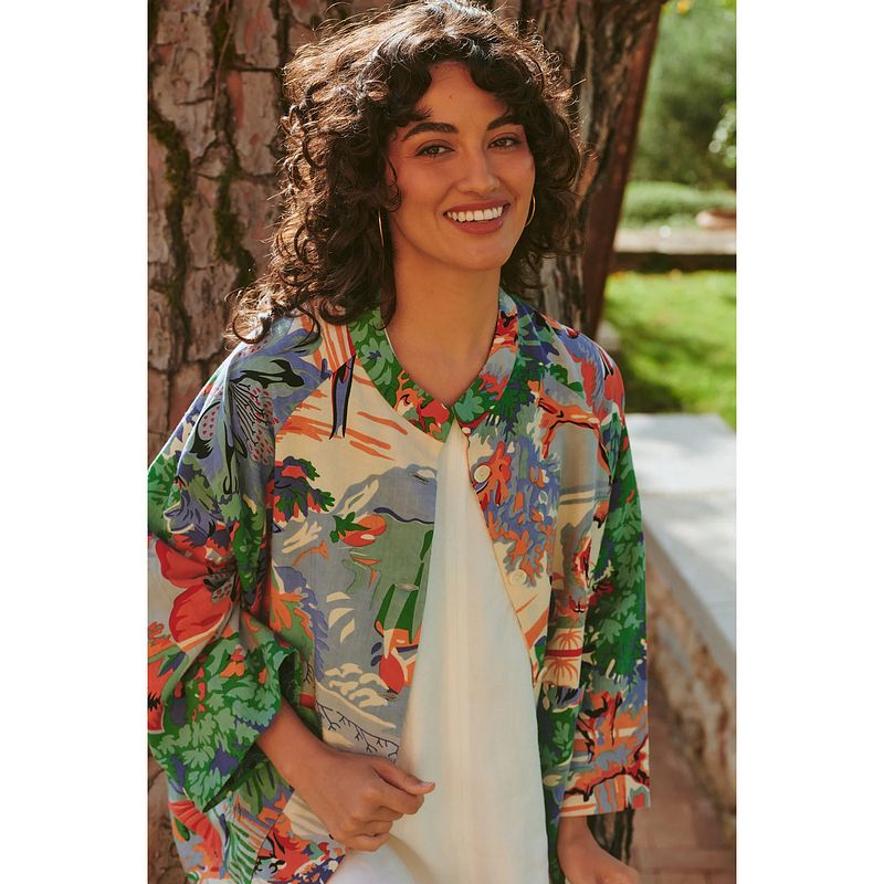 One Hundred Stars Summer Jacket Tropicana Blue on model lifestyle