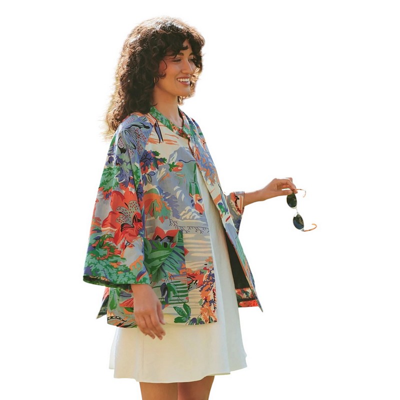 One Hundred Stars Summer Jacket Tropicana Blue on model side