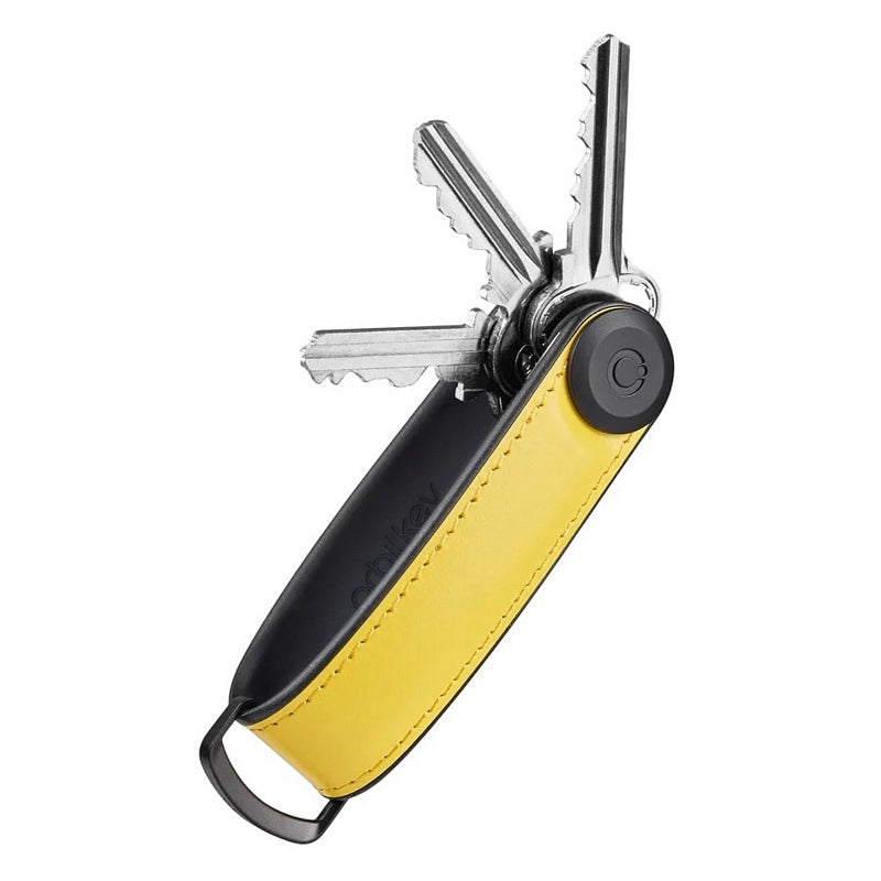 Orbitkey Key Organiser Hybrid Leather Solar Yellow with keys