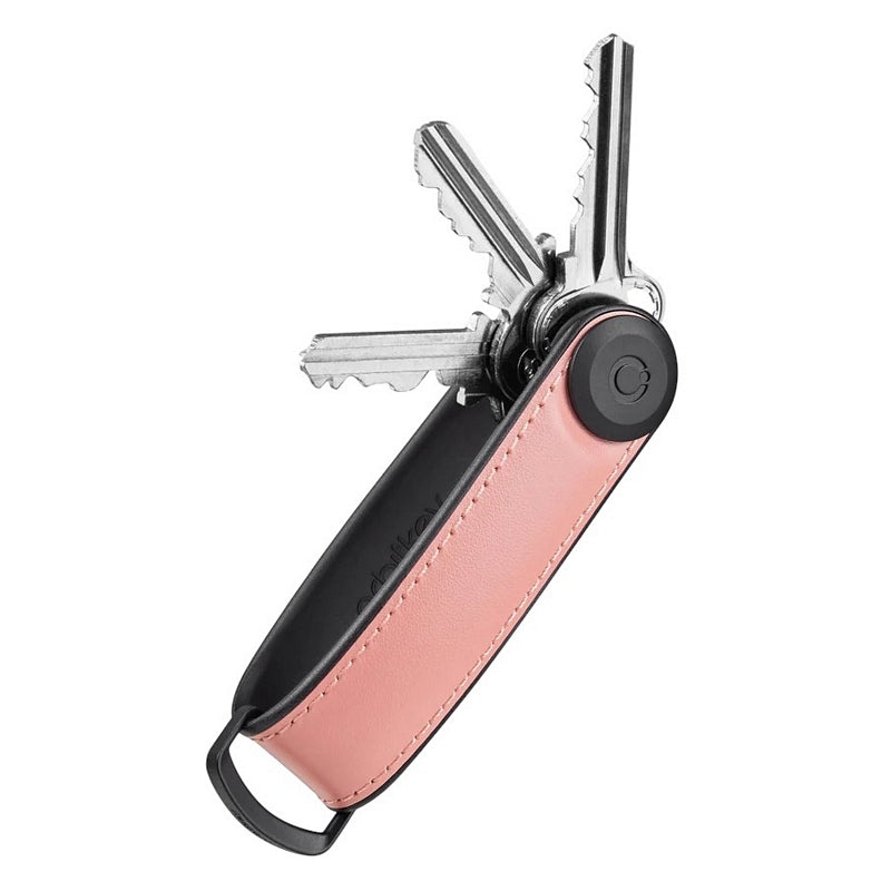 Orbitkey Key Organiser Hybrid Leather in Pastel Pink with keys