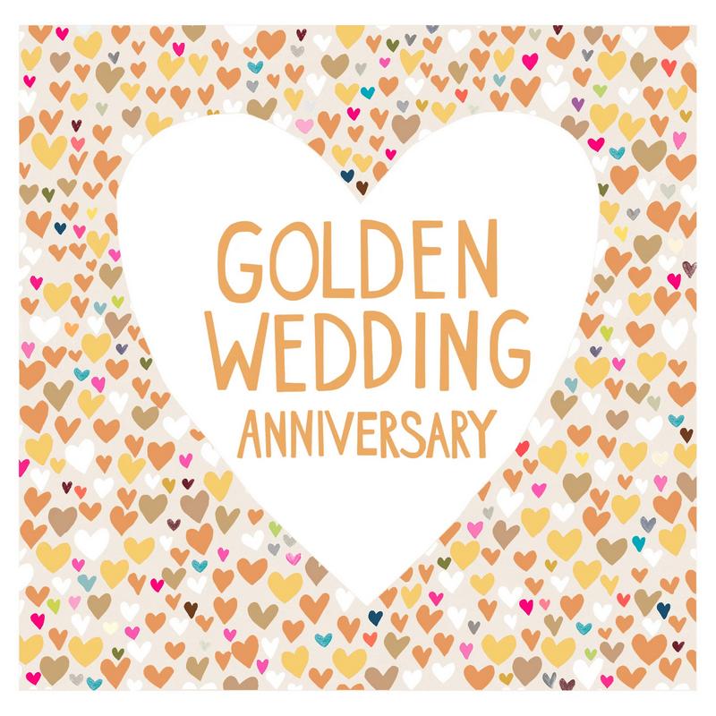 Paper Salad Golden Wedding Anniversary Hearts Card JJ1893 main