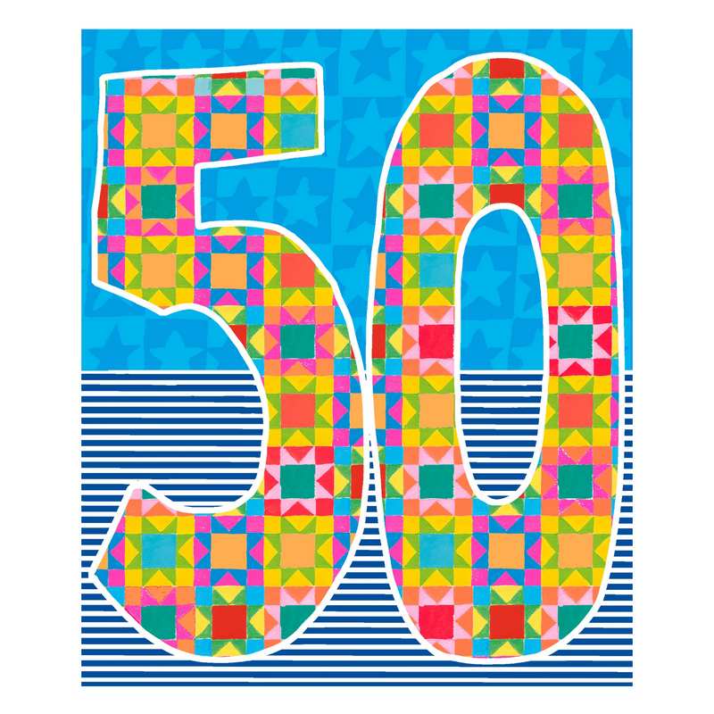 Paper Salad Publishing Age 50 Male Geometric Birthday Card HD24126 front