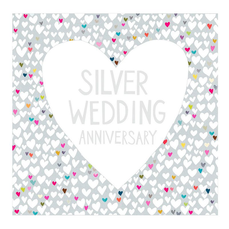 Paper Salad Publishing Silver Wedding Anniversary Hearts JJ1890 front