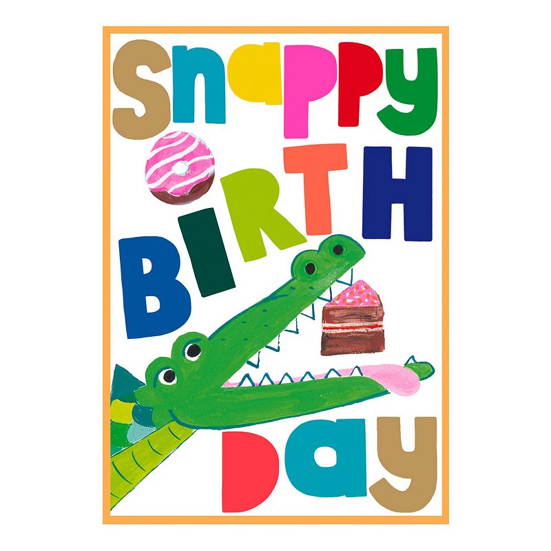 Paper Salad Publishing Snappy Birthday Crocodile Card JA21209 front