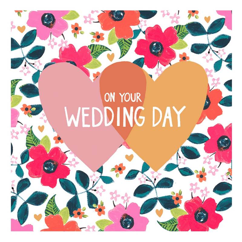 Paper Salad Publishing Wedding Day Floral Card JJ1897 front