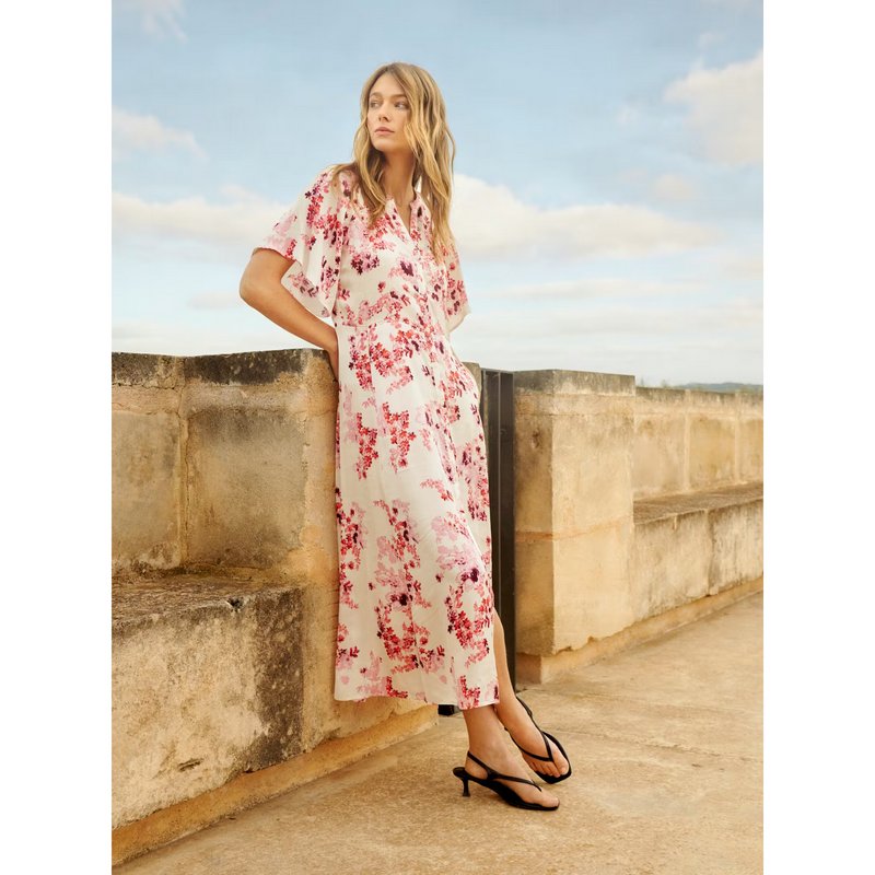 Part Two Clothing Alaja Dress Pink Shadow Flower Print on model lifestyle