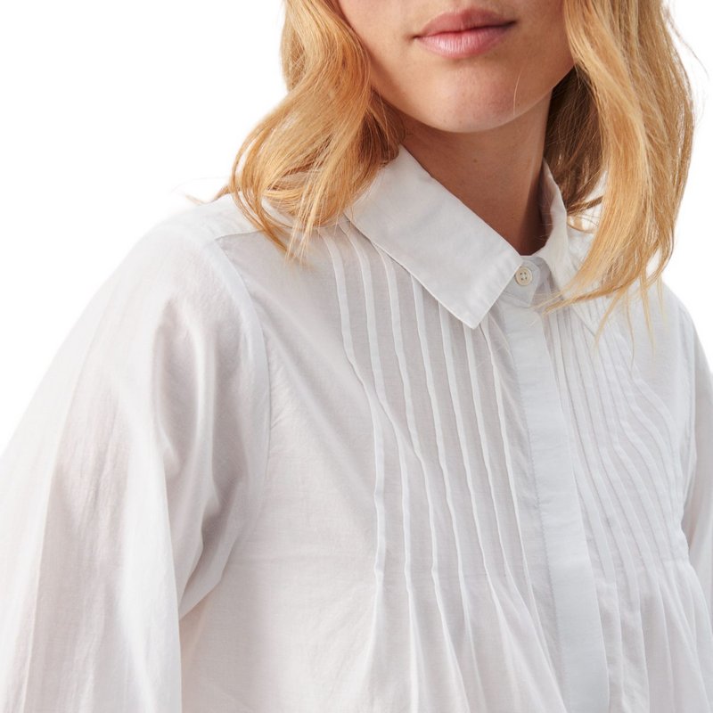 Part Two Clothing Carmela Cotton Shirt in Bright White 30307958-110601 on model close-up