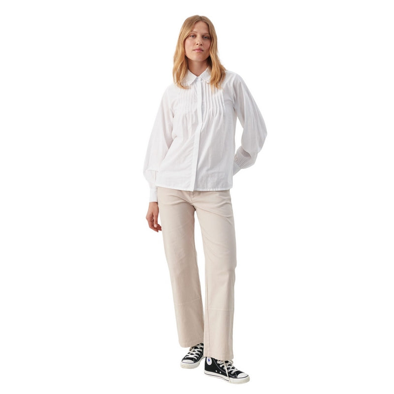Part Two Clothing Carmela Cotton Shirt in Bright White 30307958-110601 on model full length