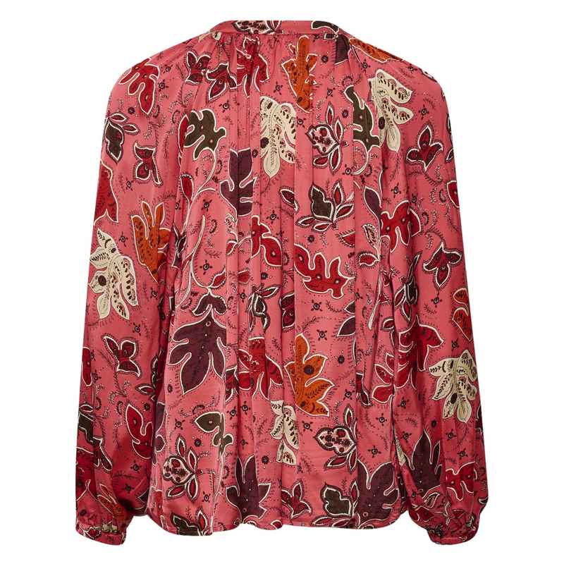 Part Two Clothing Cesilla Shirt Calypso Coral Botanical Print 30308001-302373 back