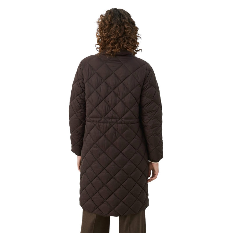 Part Two Clothing Cheas Quilted Long Jacket Chocolate Torte 30308717-191109 on model rear