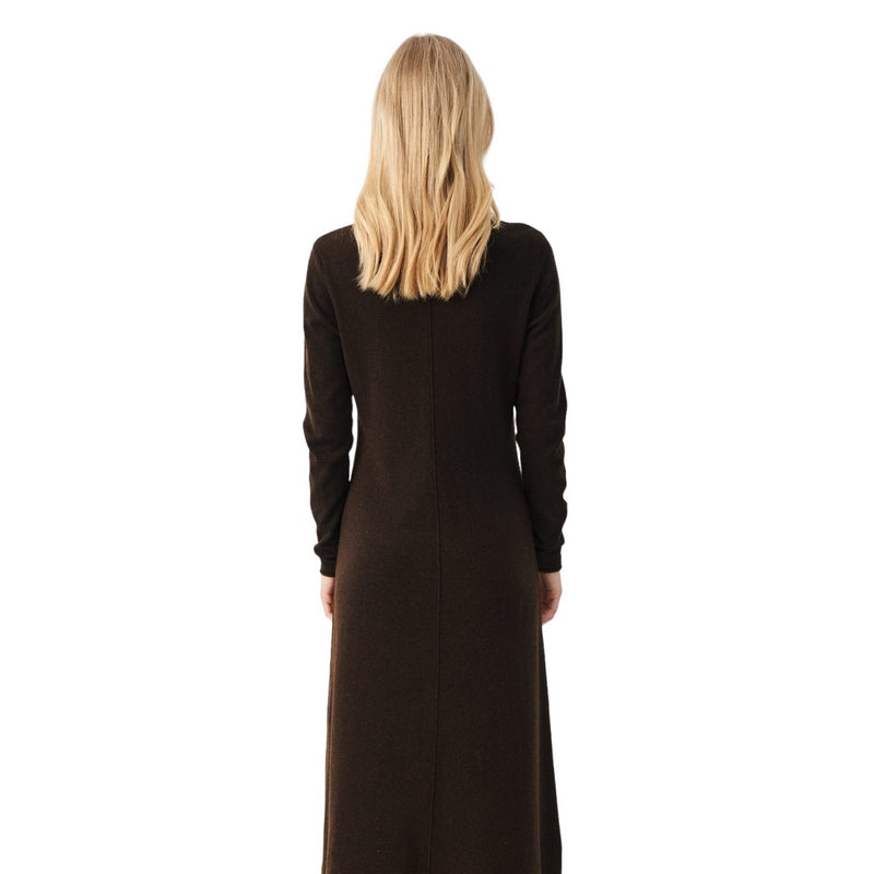 Part Two Clothing Cheyenne Knitted Wool Dress Chocolate Torte 30308044-1911091 on model rear