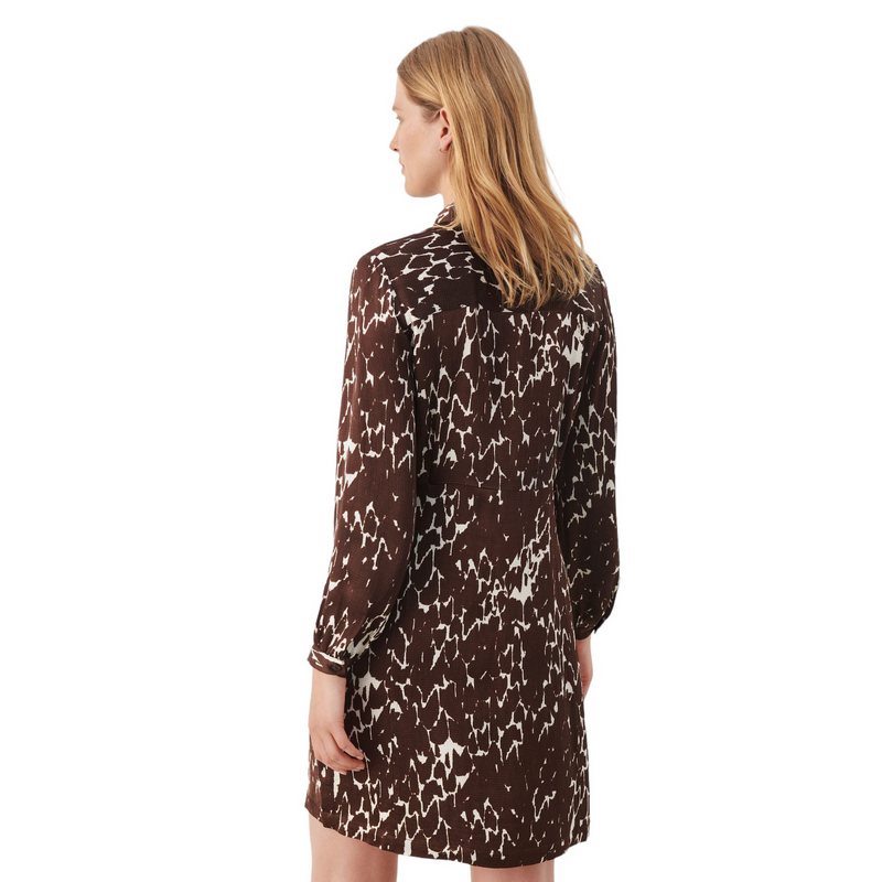 Part Two Clothing Ciea Dress in Hot Fudge Texture Print 30308003-302407 on model back