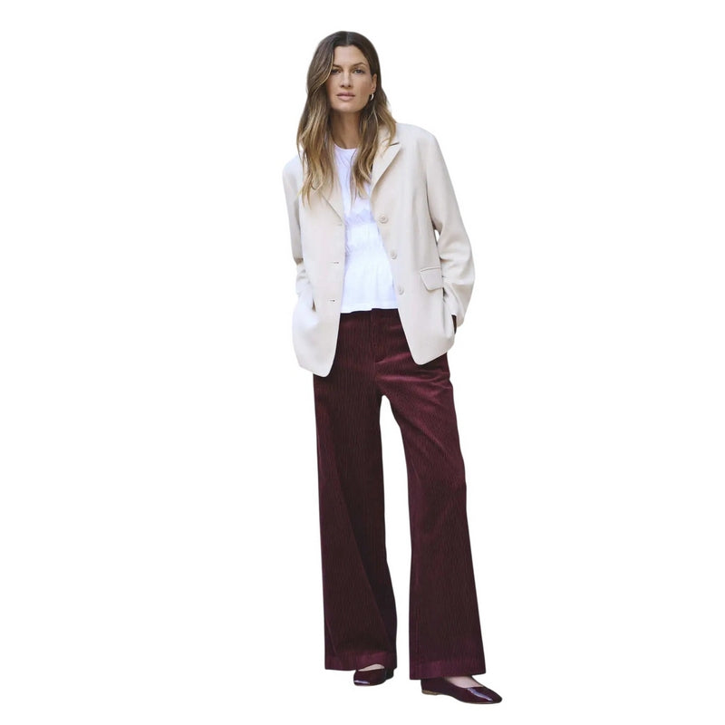 Part Two Clothing Clarissi Cord Trousers Tawny Port on model front
