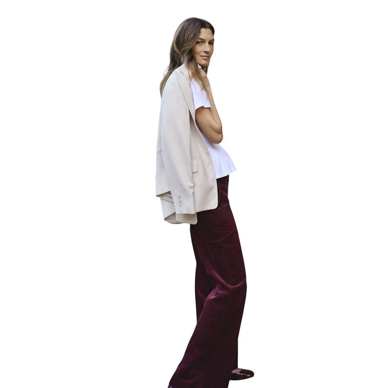 Part Two Clothing Clarissi Cord Trousers Tawny Port on model side