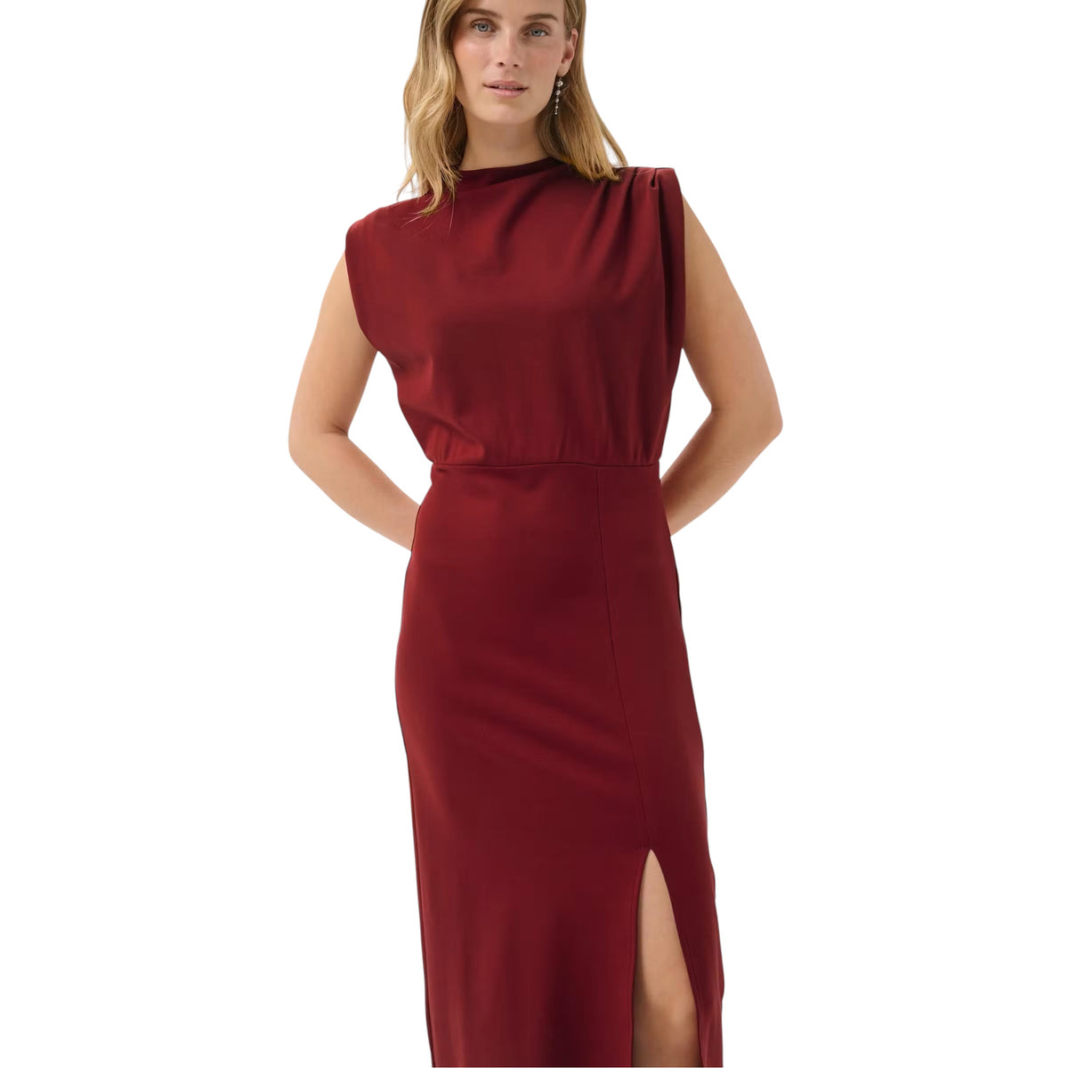 Part Two Clothing Diye Sleeveless Dress Biking Red on model front