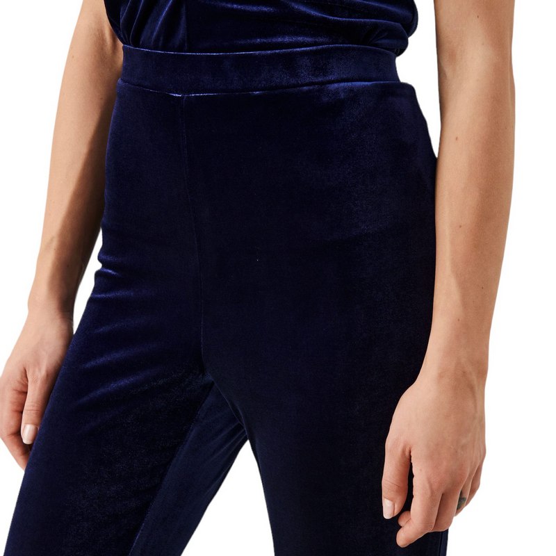 Part Two Clothing Dorella Velvet Trousers in Midnight Sail 30308164-193851 on model detail