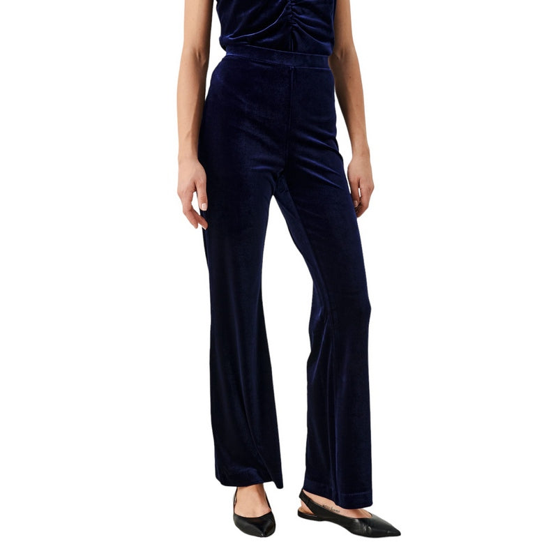 Part Two Clothing Dorella Velvet Trousers in Midnight Sail 30308164-193851 on model front
