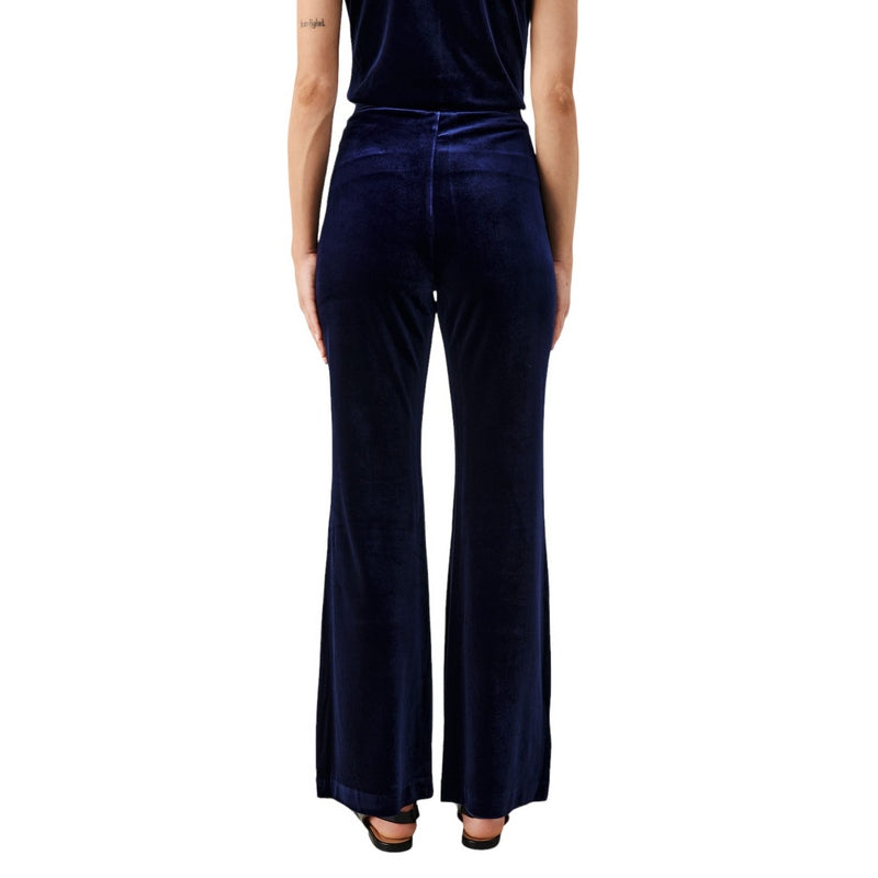 Part Two Clothing Dorella Velvet Trousers in Midnight Sail 30308164-193851 on model back