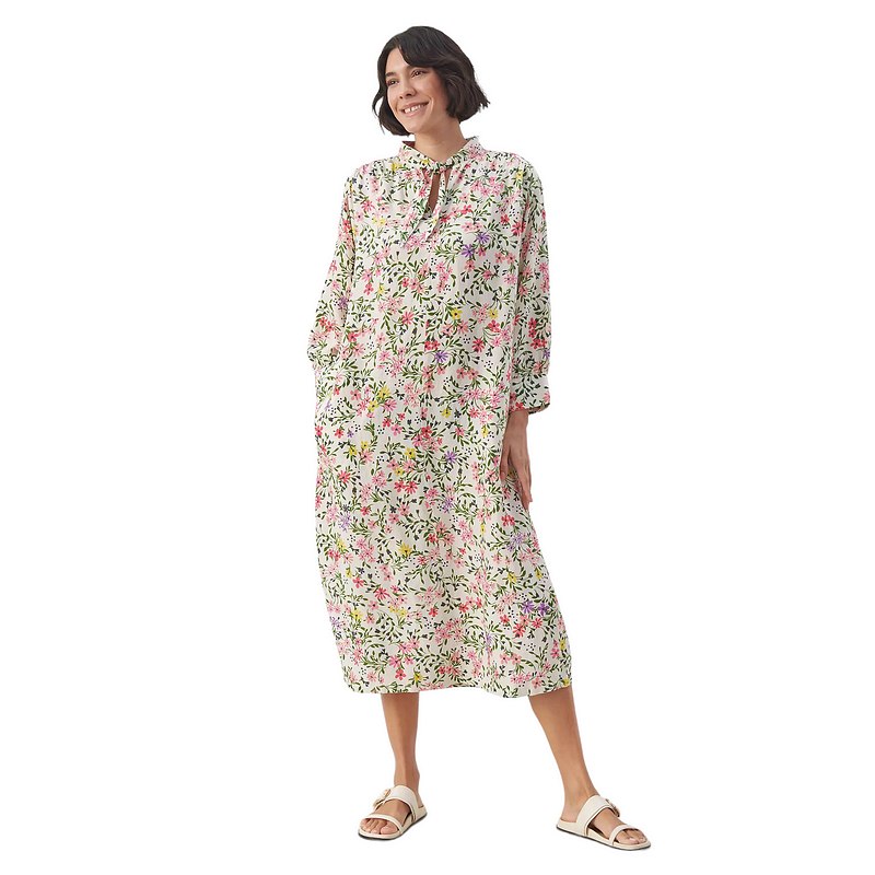 Part Two Clothing Eloisa Linen Dress in Multi Flower Print 30308496-302796 on model front full-length