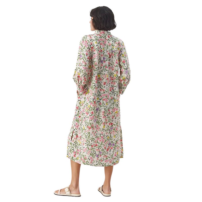 Part Two Clothing Eloisa Linen Dress in Multi Flower Print 30308496-302796 on model rear