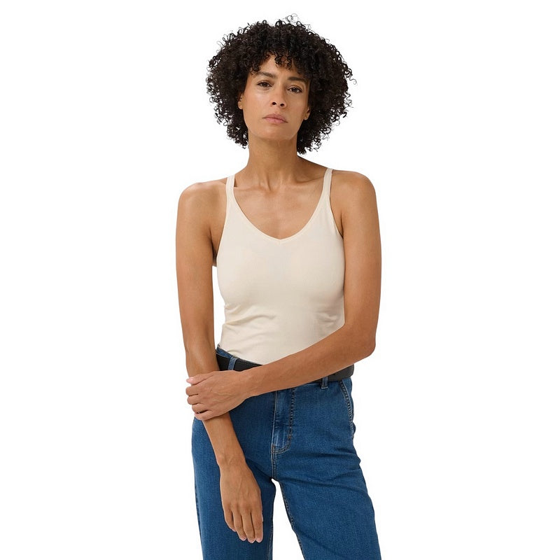 Part Two Clothing Hydda Vest Top in Whitecap Grey on model front