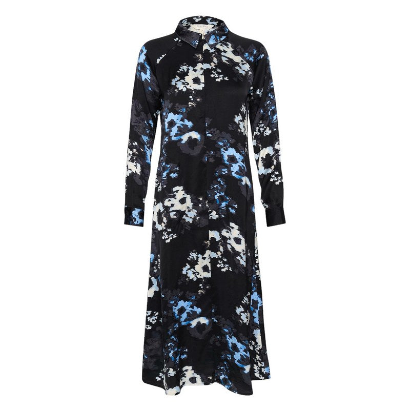 Part Two Clothing Lamiya Dress Dark Navy Blurred Flower 30308871-303185 front