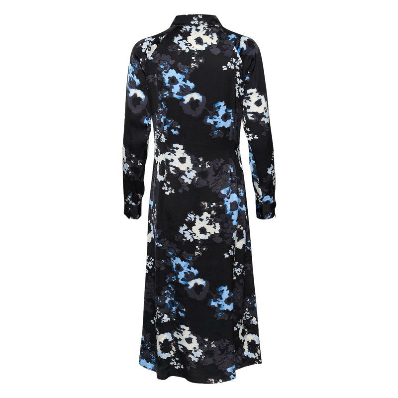 Part Two Clothing Lamiya Dress Dark Navy Blurred Flower 30308871-303185 rear