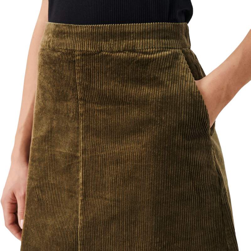 Part Two Clothing Lings Cord Skirt in Capers 30307449-180820 on model detail