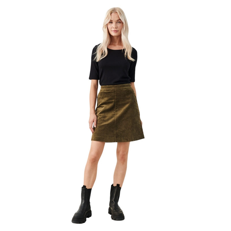 Part Two Clothing Lings Cord Skirt in Capers 30307449-180820 on model main