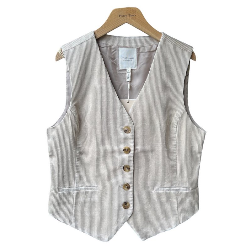 Part Two Clothing Linka Waistcoat French Oak 30308909-130400 front