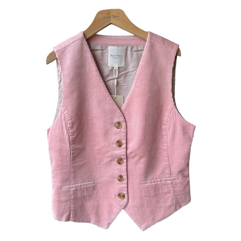 Part Two Clothing Linka Waistcoat Silver Pink 30308909-141508 front