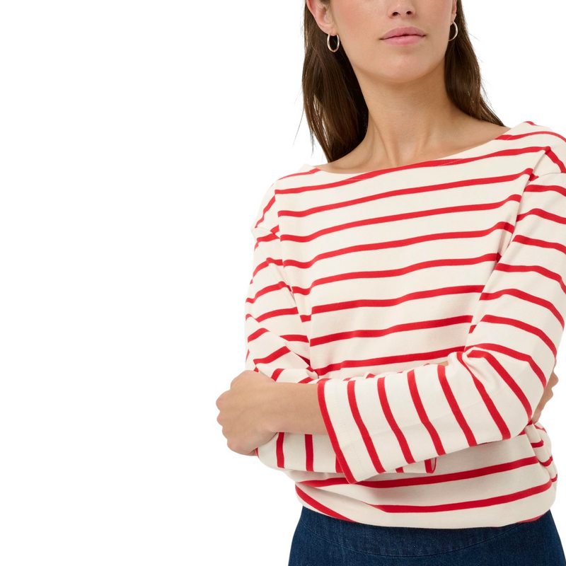 Part Two Clothing Nela Organic Cotton T-Shirt Poppy Red Stripe 30309864 model