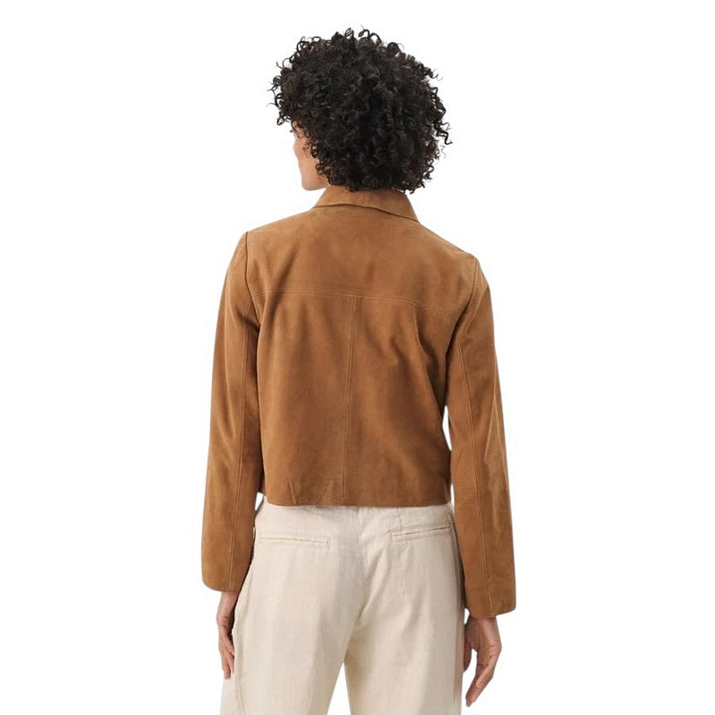 Part Two Clothing Nema Suede Jacket in Toasted Coconut on model rear